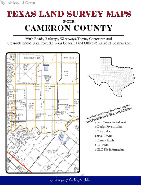 Texas Land Survey Maps for Cameron County (Spiral book cover)