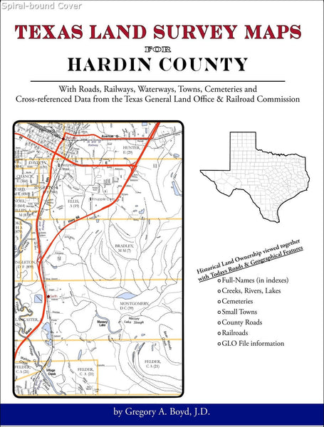 Texas Land Survey Maps for Hardin County (Spiral book cover)
