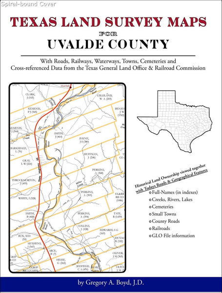 Texas Land Survey Maps for Uvalde County (Spiral book cover)