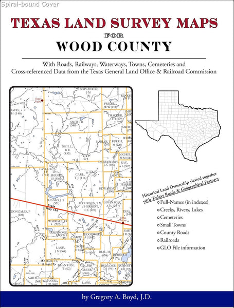 Texas Land Survey Maps for Wood County (Spiral book cover)