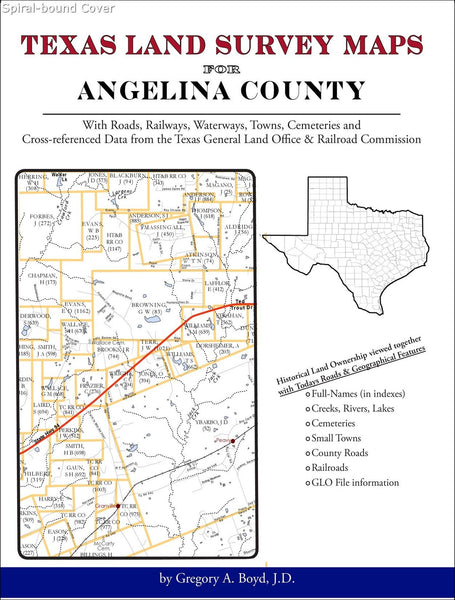 Texas Land Survey Maps for Angelina County (Spiral book cover)