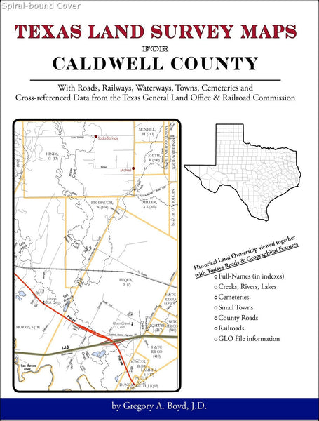 Texas Land Survey Maps for Caldwell County (Spiral book cover)