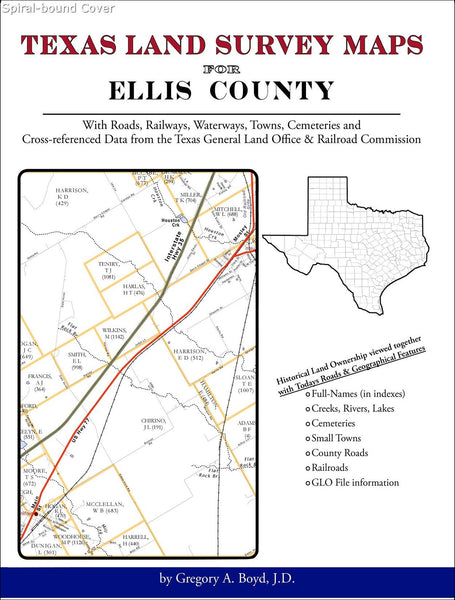 Texas Land Survey Maps for Ellis County (Spiral book cover)