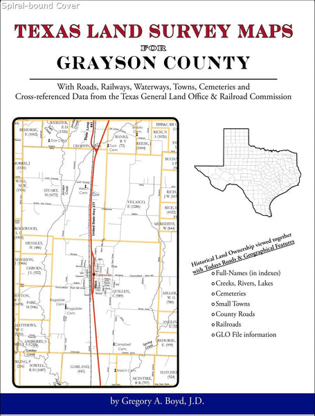 Texas Land Survey Maps for Grayson County (Spiral book cover)