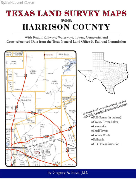 Texas Land Survey Maps for Harrison County (Spiral book cover)