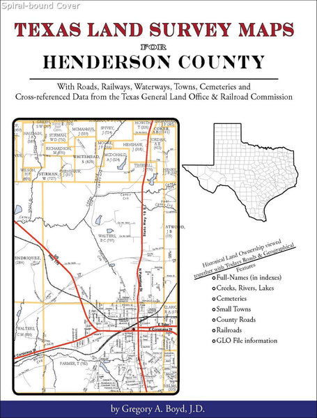 Texas Land Survey Maps for Henderson County (Spiral book cover)