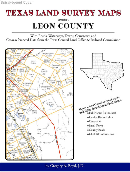 Texas Land Survey Maps for Leon County (Spiral book cover)
