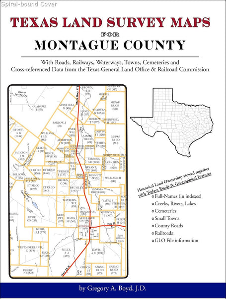 Texas Land Survey Maps for Montague County (Spiral book cover)