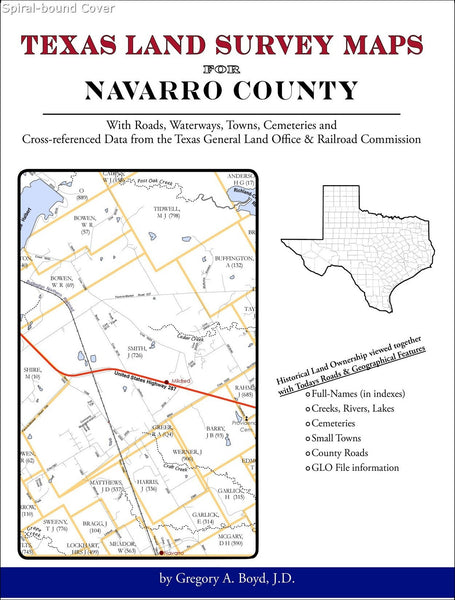 Texas Land Survey Maps for Navarro County (Spiral book cover)