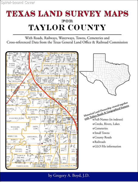 Texas Land Survey Maps for Taylor County (Spiral book cover)