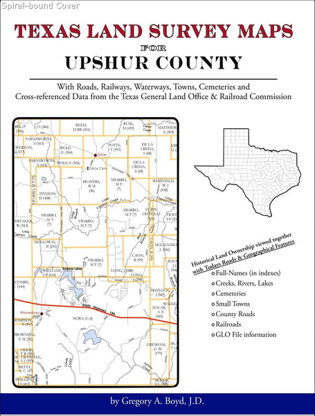 Texas Land Survey Maps for Upshur County (Spiral book cover)