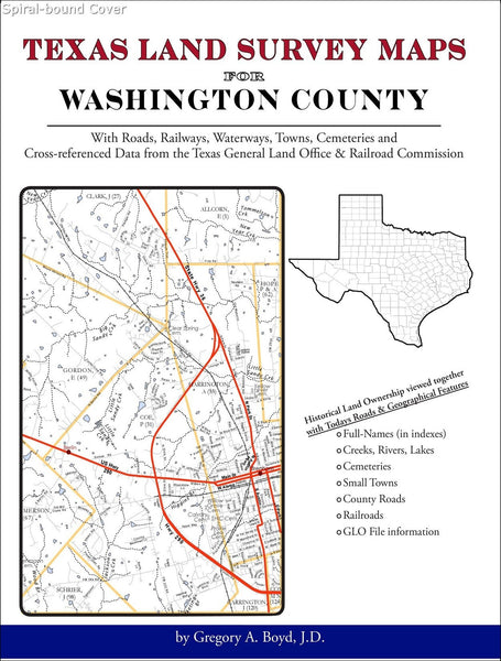 Texas Land Survey Maps for Washington County (Spiral book cover)